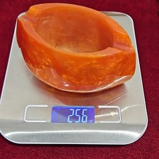 Vintage Bulgarian Lavaflow Resin cast Marbled Leaf Shape Ashtray, 256 Grams. picture