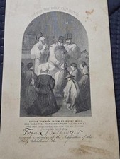 Antique Holy Childhood Catholic Religious Membership Card 1800s Engraving picture