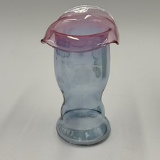 Vintage 1930's Dunbar Glass Iridescent Blue And Pink Whimsy Hat Vase 5.5 In picture