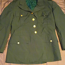 U.S. Army Green Vietnam Dress Coat Size 30 w/ Insignia Patch & Brass Buttons-Vtg picture