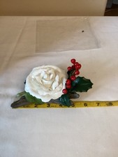BOEHM FINE BISQUE PORCELAIN WHITE CHRISTMAS ROSE FIGURINE. picture