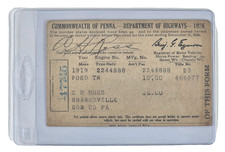 1926 Pennsylvania Ford Truck Registration Card Shanksville PA Model TT Auto Ephe picture