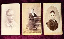 Lot Of 3 Antique CDV Photographs Studio Portraits Fashion picture
