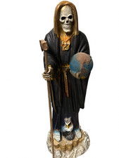 Holy Death Statue. Black with Gold. Large /Almost 3 ft tall picture