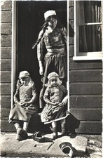 Marken Netherlands Woman Children Traditional Costume RPPC Real Photo Postcard picture