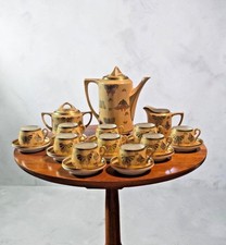 Vintage Japanese Satsuma Eggshell Tea Set 23Pc Butterfly Gold Porcelain picture