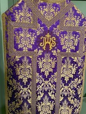 Polish Violet Low Mass Traditional Latin Mass Set Liturgical Priest Vestments picture