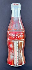 Vtg Original Coca Cola Bottle Thermometer Rare French Works Clean Canadian Sign picture