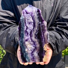 2.4LB Large Natural colored fluorite crystal obelisk healing specimen picture