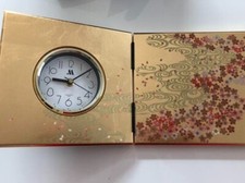 Himeji Table Clock Kyoto Sakura Cherry blossom Japanese style Gold leaf NEW picture