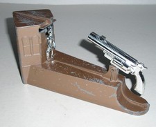 Vintage 1950's Vacumet Metal Wild West Mechanical Coin Bank (No Key) Works Used picture