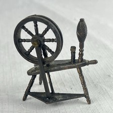 Vintage Miniature Die Cast Metal Spinning Wheel Dunham Industries picture