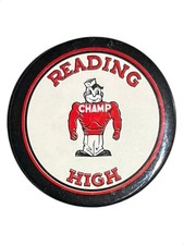 Vintage Reading High School Pinback Button Mascot Champ 2.5