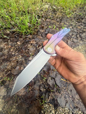 KUBEY KB252 PeaceWalkrr M390 Titanium Gradient Anodized Pocket Knife  picture