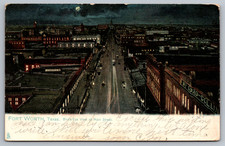 Postcard Bird's Eye View of Main Street Fort Worth Texas C1900s picture