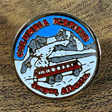 Vintage Columbia Icefield Jasper Alberta Canada Enamel Lapel Pin Travel Souvenir picture