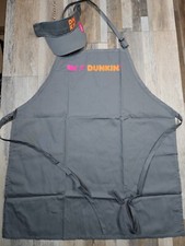 New No Tags Dunkin Donuts Set Uniform Apron S/M +Adult Visor Gray Halloween  picture