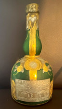 Antique Grand Marnier Green Cameo Glass Daum Nancy Bottle Marquée Déposée c 1910 picture