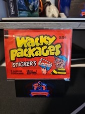 VTG Topps 80s RETRO WACKY PACKAGES 1 Sealedish Pack Collectible Stickers READ picture