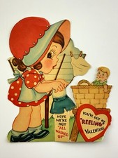1940s Vintage Valentines Day Card Hope We're Not All Washed Up Laundry II479 picture