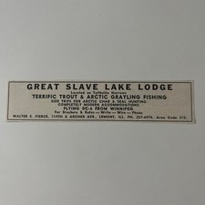 Great Slave Lake Lodge Arctic Grayling Fishing Lemont IL 1966 Ad SAH8-3 picture