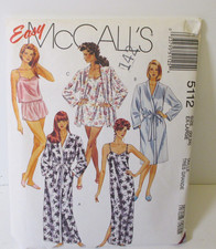 1990's McCall's  Misses' Sleepwear Pattern 5112 Size XL22,24 TALL UNCUT picture