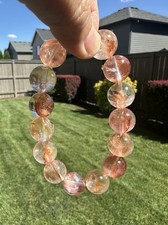 High Quality 14mm+ Natural Orange-Red Hematoid Quartz Bracelet picture