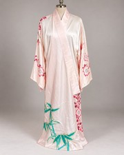 Vintage Silk Kimono Robe Peacock Floral CPO GI Souvenir Occupied Japan Era picture
