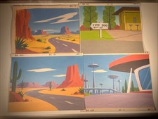Animation Cel Background Vintage Cartoon Looney Tunes Hanna Barbera Disney Print picture