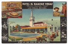 Las Vegas Nevada c1940's Hotel El Rancho Vegas, destroyed by 1960 fire, gambling picture