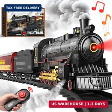 Hot Bee RC Train Set for Kids, Steam Locomotive, Light-Up Cars and Tracks picture