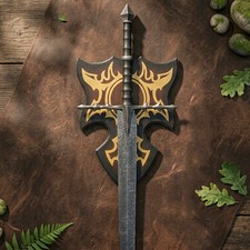Handmade Ringwraith Lord Sword Stainless Steel Movie Replica w/ Wall Mount picture