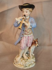 MEISSEN 18th or 19th C with dog and boy playing the flute 5