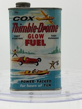 Vintage Cox Thimble-Drome Glow Fuel 1 Pint Can Model Plane Car Boat Empty picture