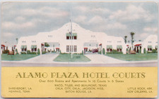 Alamo Plaza Hotel Courts New Orleans Memphis Littel Rock Shrevesport 1940s PCard picture