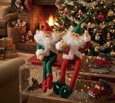 VTG 1960’s Knee Hugger Pixie Elf Santa Shelf Sitter Ornaments LOT Japan Plush picture