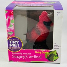 Gemmy Living Garden Singing Cardinal Realistically Animated Sings Groovin 2000 picture