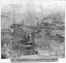 Photo:San Francisco California Vallejo Street Bay from Sansome Street 1866 picture