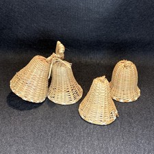 Vtg 1970's Wicker Rattan Bell 3