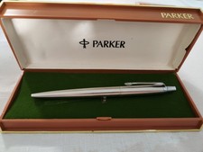 Vintage Parker Classic Flighter Ballpoint Pen - Brushed Steel Made in England picture