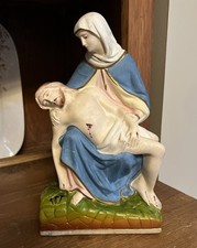 Vintage Hand Painted Chalkware Michelangelo's La Pieta Jesus Mary Sixth Sorrow picture
