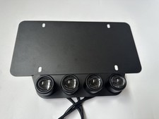 Universal License Plate Mount Bracket 4 LED White Amber Strobe Lights Remote picture
