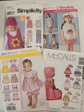 Lot of 4 Simplicity/McCall's Patterns for Baby/Toddler Girls ~ NEW/Uncut picture