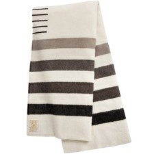 Vintage 6 Point Hudson Bay Wool Blanket Grey Black Stripe - Queen picture