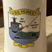 ⚓ Vintage USS Hunley (AS-31) Ceramic Tankard Mug – Argyll Pottery Scotland ⚓ picture
