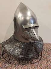 Hounskull Bascinet Helmet Steel Knight Armor Medieval Handmade Cosplay Reenactme picture