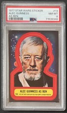 1977 TOPPS STAR WARS STICKER PSA 8 NM/MT #13 Alec Guinness As Ben picture