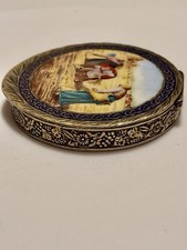 Vintage Italian 800 Silver & Enamel Compact Giuliano Spinelli Florence c1950 picture
