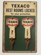 Texaco Gasoline Gas & Oil Sign - Texas Fuel Company - Vintage Restrooms picture