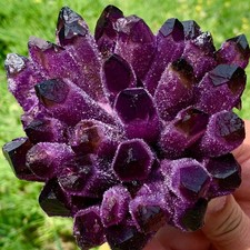 Violet Phantom Quartz Crystal Cluster Purple Ghost Healing Crystal Specimen Deco picture